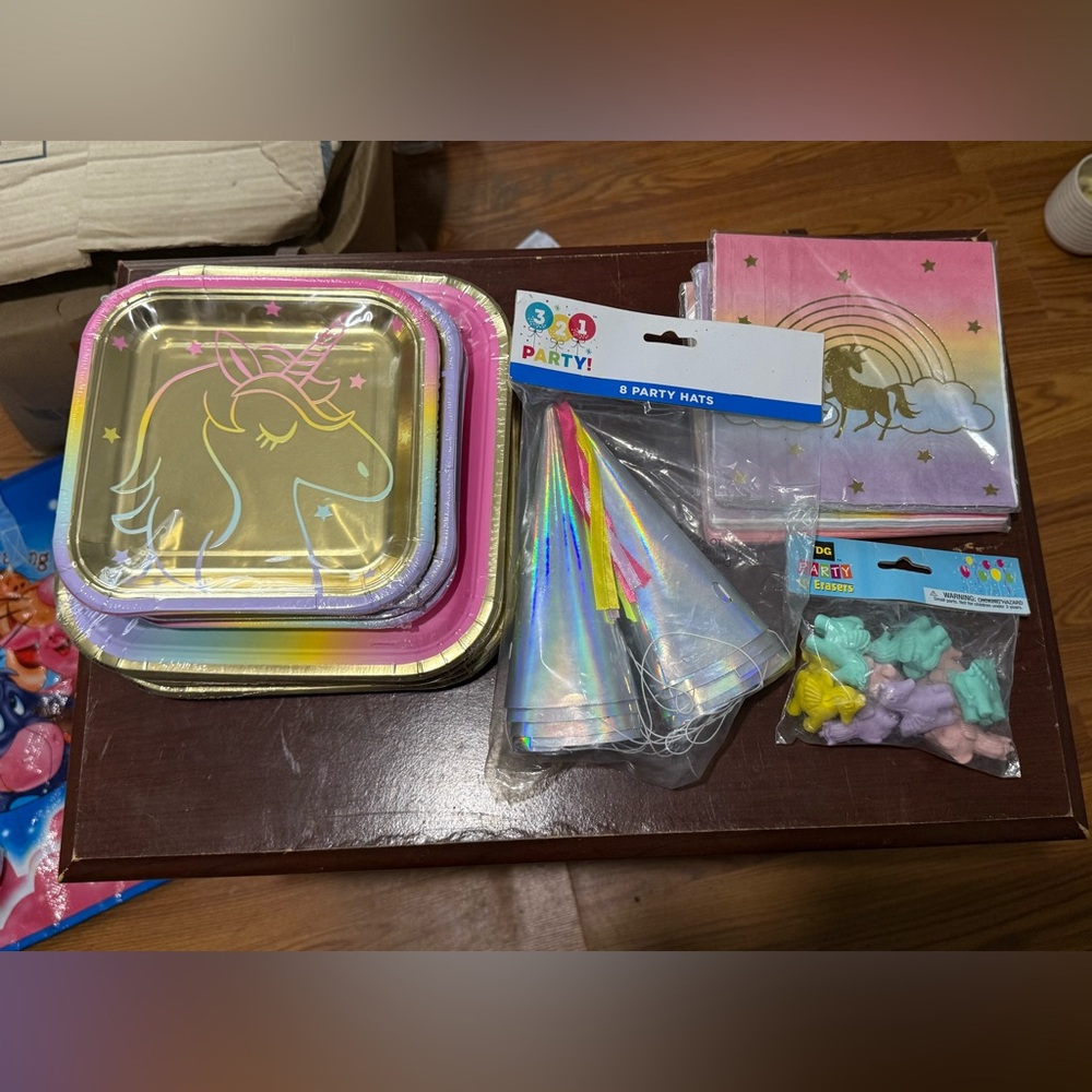 Unicorn birthday party supplies bundle